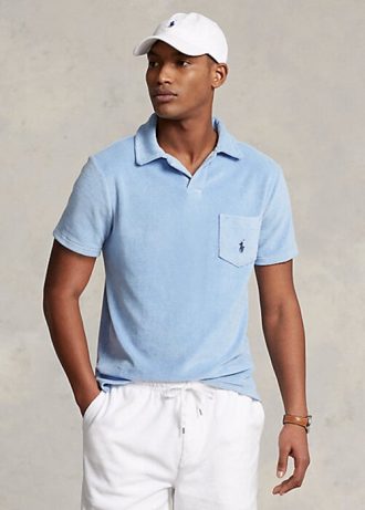 AZURE Miesten Ralph Lauren Custom Slim Fit Terry poolopaidat