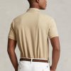 Beige miesten Ralph Lauren mukautetut Slim Fit mesh poolopaidat Beige miesten Ralph Lauren mukautetut Slim Fit mesh poolopaidat