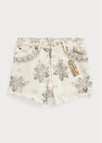 Beige naisten Ralph Lauren Boy Fit Seeded Natural Denim shortsit