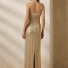 Beige naisten Ralph Lauren Collingwoodin koristeltu iltapuku