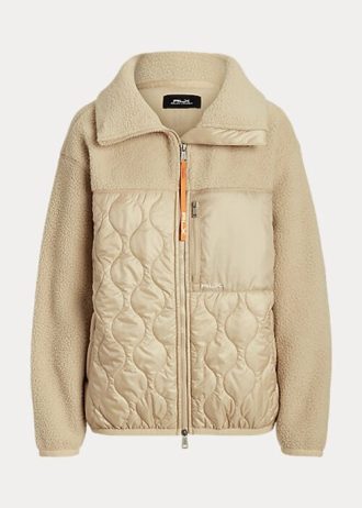Beige naisten Ralph Lauren Hybrid High-Pile & Ripstop-paneelitakit