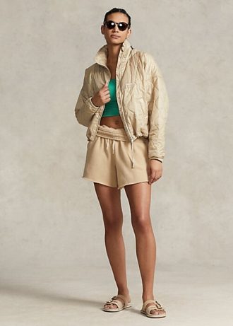 Beige naisten Ralph Lauren Ripstop pakattavat takit