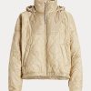 Beige naisten Ralph Lauren Ripstop pakattavat takit Beige naisten Ralph Lauren Ripstop pakattavat takit