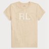 Beige Naisten Ralph Lauren Rl-mokkanahka-applikoitu Jersey T-paidat