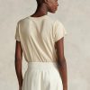 Beige Naisten Ralph Lauren Rl-mokkanahka-applikoitu Jersey T-paidat