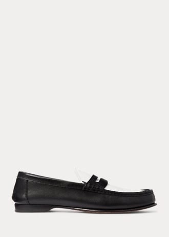 Beige / valkoinen naisten Ralph Lauren Chalmers Calfskin Penny Loafers