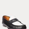Beige / valkoinen naisten Ralph Lauren Chalmers Calfskin Penny Loafers