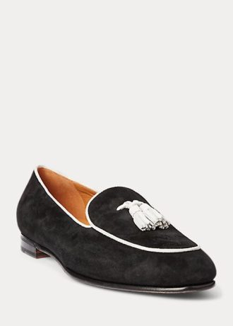 Beige/valkoinen naisten Ralph Lauren Laurel Tassel vuohen mokkanahka