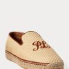 Beiget miesten Ralph Lauren brodeeratut kanvasloaferit Beiget miesten Ralph Lauren brodeeratut kanvasloaferit