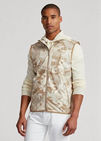 Beiget miesten Ralph Lauren GolfGolf-camo Vettä hylkivät pakattavat Gilet-takit