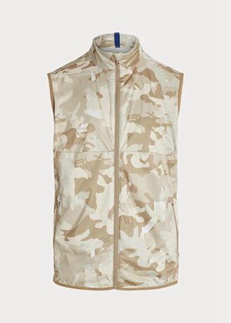 Beiget miesten Ralph Lauren GolfGolf-camo Vettä hylkivät pakattavat Gilet-takit