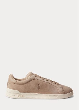 Beiget miesten Ralph Lauren Heritage Court II Suede -lenkkarit Beiget miesten Ralph Lauren Heritage Court II Suede -lenkkarit