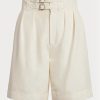 Beiget naisten Ralph Lauren Francine Silk Shantung -shortsit Beiget naisten Ralph Lauren Francine Silk Shantung -shortsit