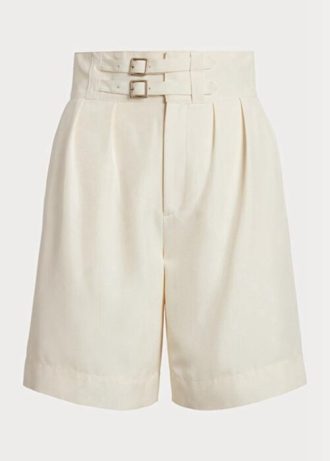 Beiget naisten Ralph Lauren Francine Silk Shantung -shortsit Beiget naisten Ralph Lauren Francine Silk Shantung -shortsit