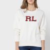 Beiget naisten Ralph Lauren Graphic -neulotut villapaidat Beiget naisten Ralph Lauren Graphic -neulotut villapaidat