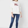 Beiget naisten Ralph Lauren Graphic -neulotut villapaidat Beiget naisten Ralph Lauren Graphic -neulotut villapaidat