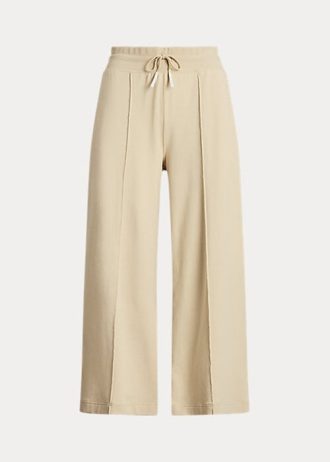 Beiget naisten Ralph Lauren -leveälahkeiset fleecehousut