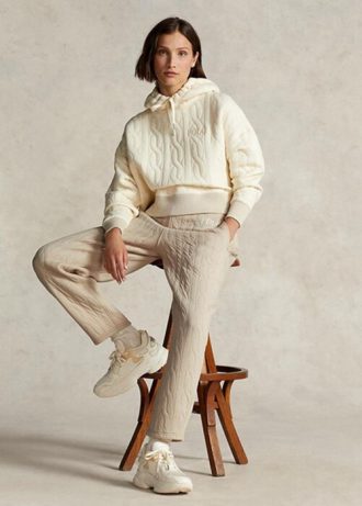 Beiget naisten Ralph Lauren -logohousut