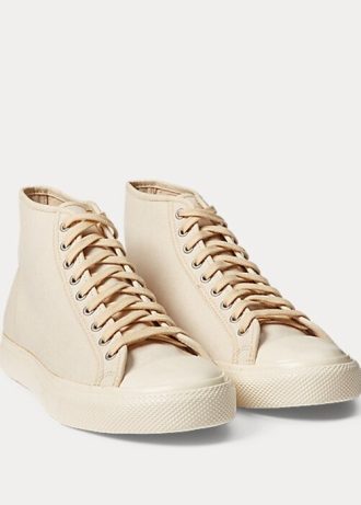 Beiget naisten Ralph Lauren Mayport Canvas -lenkkarit