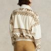 Beiget naisten Ralph Lauren Tonal Fair Isle -aiheiset fleece-puseropuserot Beiget naisten Ralph Lauren Tonal Fair Isle -aiheiset fleece-puseropuserot