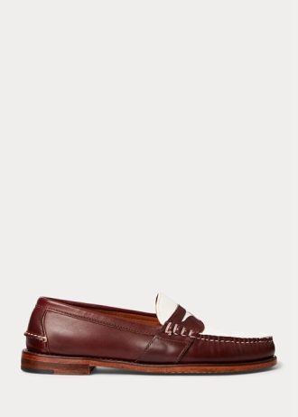 Burgundy Cream Miesten Ralph Lauren The Morehouse Collection Penny Loafers