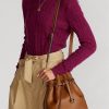 Cuoio naisten Ralph Lauren nahkaiset suuret Bellport Bucket -laukut