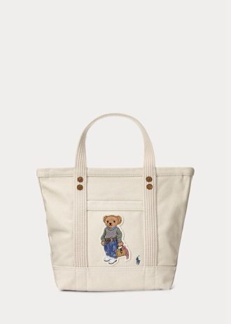 Ecru Multi Naisten Ralph Lauren Canvas Pienet New Orleans Polo Bear Kangaskassit