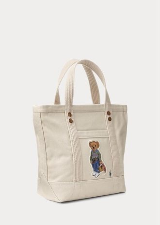 Ecru Multi Naisten Ralph Lauren Canvas Pienet New Orleans Polo Bear Kangaskassit