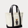 Ecru/Musta Naisten Ralph Lauren Canvas Pienet Polo Bear Kangaskassit Ecru/Musta Naisten Ralph Lauren Canvas Pienet Polo Bear Kangaskassit