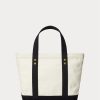 Ecru/Musta Naisten Ralph Lauren Canvas Pienet Polo Bear Kangaskassit Ecru/Musta Naisten Ralph Lauren Canvas Pienet Polo Bear Kangaskassit