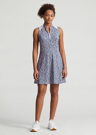Flower naisten Ralph Lauren kukkahybridiverkko & Jersey mekko Flower naisten Ralph Lauren kukkahybridiverkko & Jersey mekko