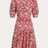 Flower naisten Ralph Lauren kukkainen lampaanhihainen Godet Crepe -mekko Flower naisten Ralph Lauren kukkainen lampaanhihainen Godet Crepe -mekko