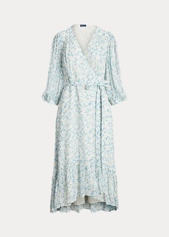 Flower naisten Ralph Lauren kukkainen ryppyinen Georgette Wrap mekko Flower naisten Ralph Lauren kukkainen ryppyinen Georgette Wrap mekko