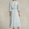 Flower naisten Ralph Lauren kukkainen ryppyinen Georgette Wrap mekko