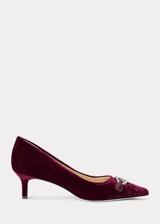 Fuchsia naisten Ralph Lauren Amory samettikorkokengät