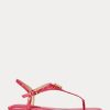 Fuchsia naisten Ralph Lauren Ellington kohokuvioidut nahkasandaalit Fuchsia naisten Ralph Lauren Ellington kohokuvioidut nahkasandaalit