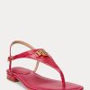 Fuchsia naisten Ralph Lauren Ellington kohokuvioidut nahkasandaalit Fuchsia naisten Ralph Lauren Ellington kohokuvioidut nahkasandaalit