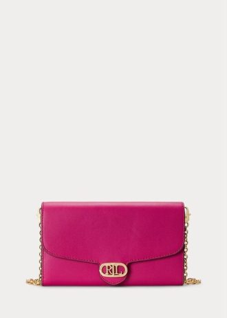 Fuschia Berryn naisten Ralph Lauren -nahkaiset keskikokoiset Adair Crossbody -laukut