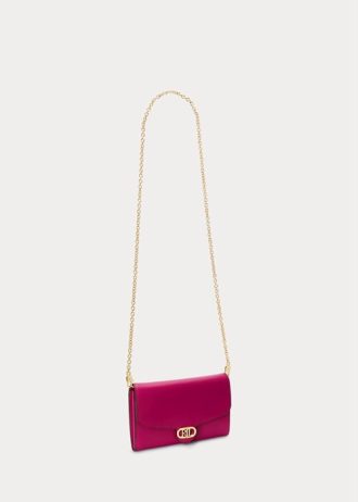 Fuschia Berryn naisten Ralph Lauren -nahkaiset keskikokoiset Adair Crossbody -laukut