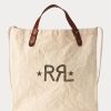 Greige naisten Ralph Lauren Logo Canvas Market -kangaskassit Greige naisten Ralph Lauren Logo Canvas Market -kangaskassit