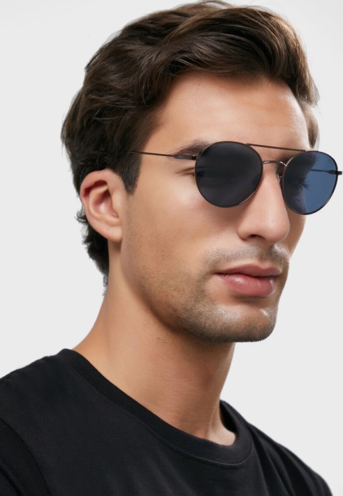 Harmaa miesten Ralph Lauren 0Ph3136 pyöreät aurinkolasit