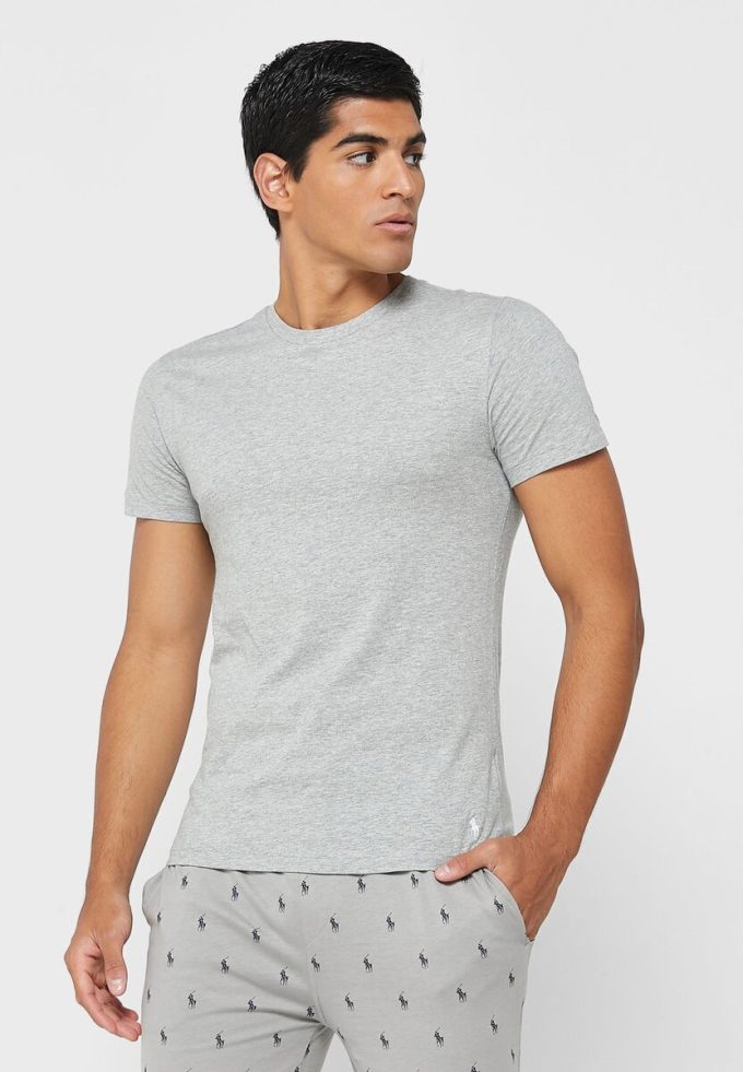 Harmaa miesten Ralph Lauren 3 Pack Assorted Crew Neck T-paidat