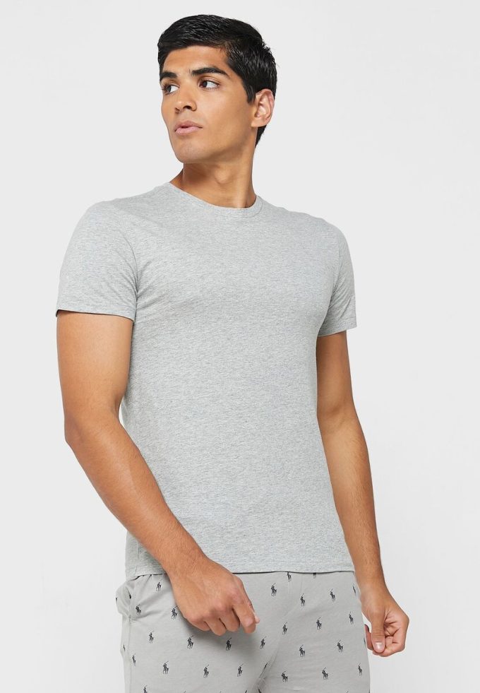 Harmaa miesten Ralph Lauren 3 Pack Assorted Crew Neck T-paidat