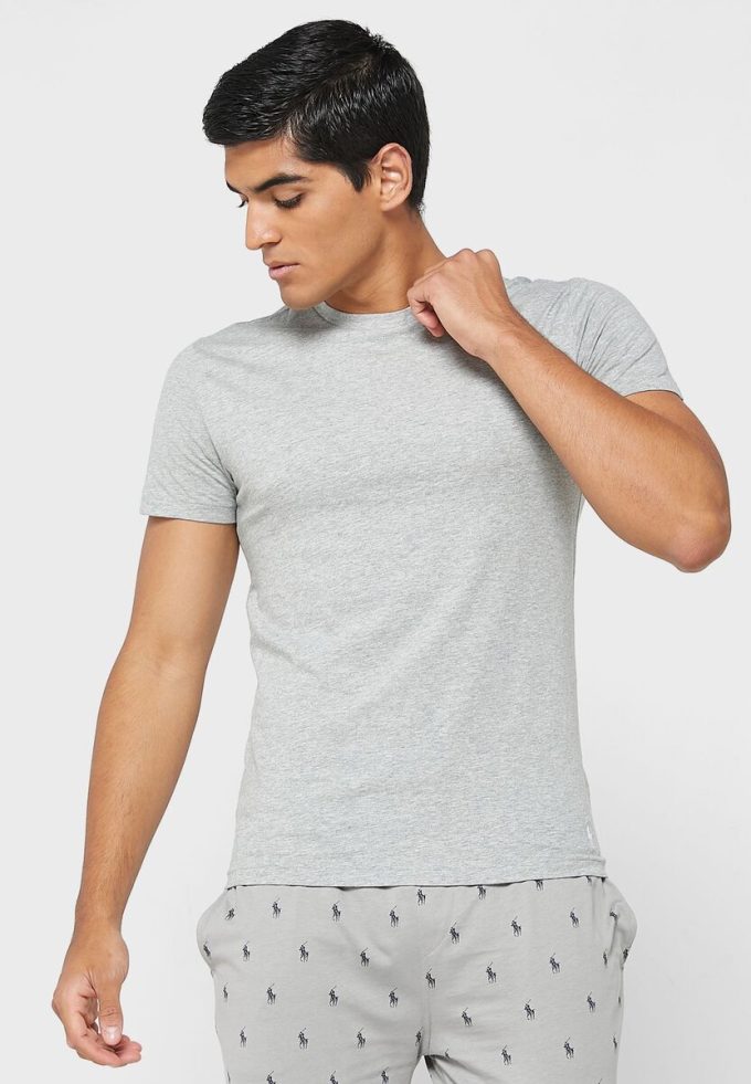 Harmaa miesten Ralph Lauren 3 Pack Assorted Crew Neck T-paidat
