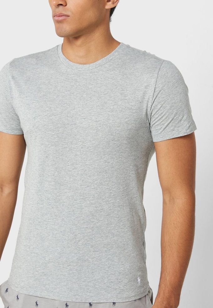 Harmaa miesten Ralph Lauren 3 Pack Assorted Crew Neck T-paidat