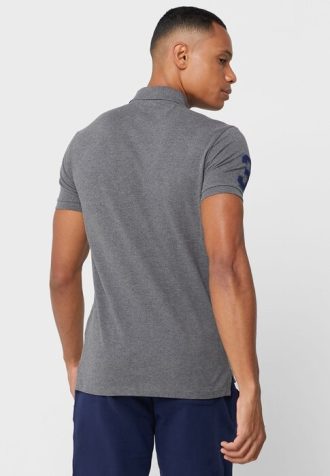 Harmaa miesten Ralph Lauren brodeeratut poolopaidat