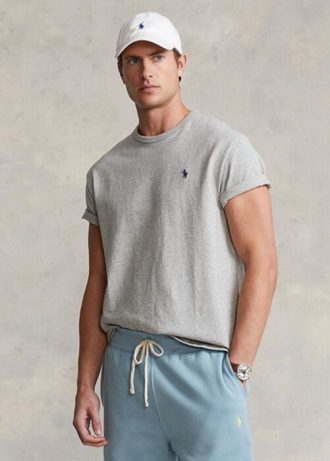 Harmaa miesten Ralph Lauren Classic Fit Heavyweight Jersey T-paidat
