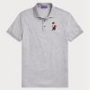 Harmaa miesten Ralph Lauren Custom Slim Fit Bear poolopaidat