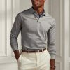 Harmaa miesten Ralph Lauren Custom Slim Fit pikee poolopaidat Harmaa miesten Ralph Lauren Custom Slim Fit pikee poolopaidat
