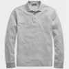 Harmaa miesten Ralph Lauren Custom Slim Fit pikee poolopaidat Harmaa miesten Ralph Lauren Custom Slim Fit pikee poolopaidat
